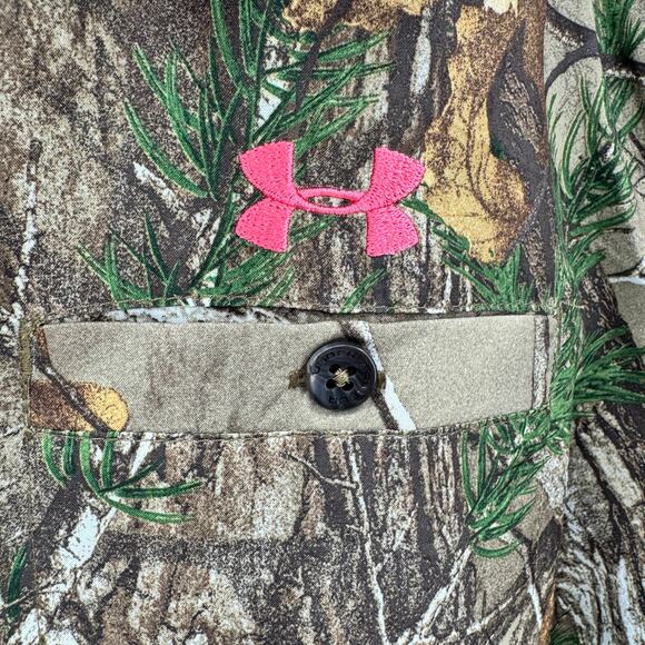 Under armour Field Shirt Womens Large Camo Realtree Xtra Performance Button Up - Picture 3 of 9